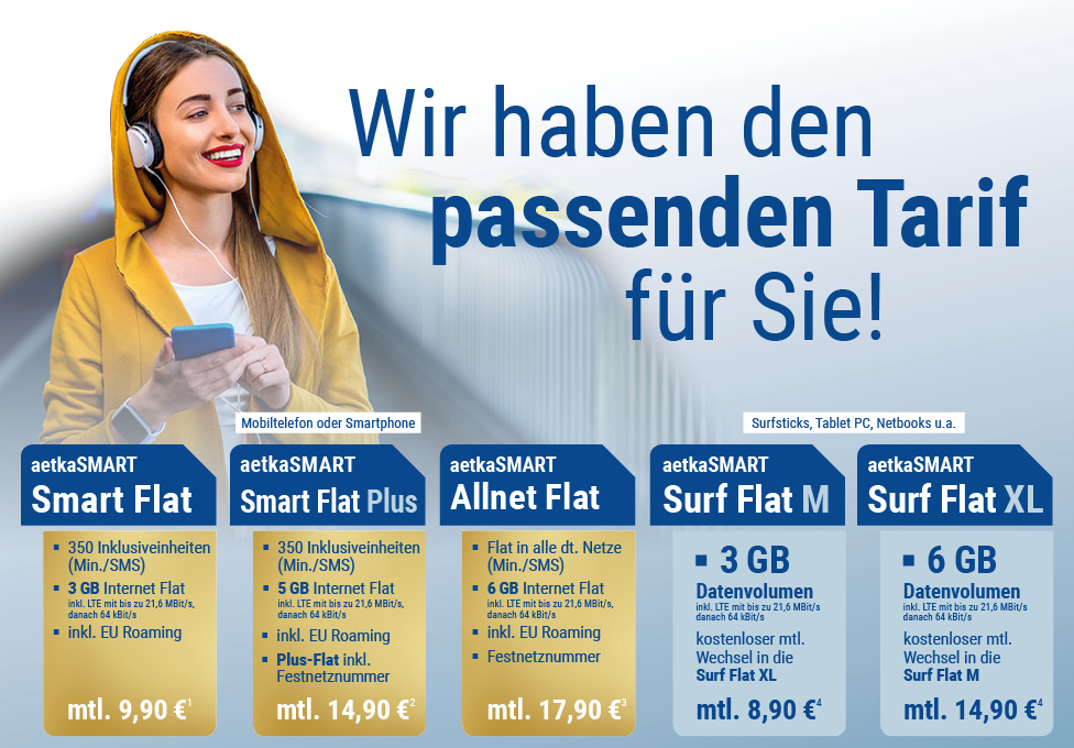 Tarifübersicht - Unser Haustarif aetkaSMART